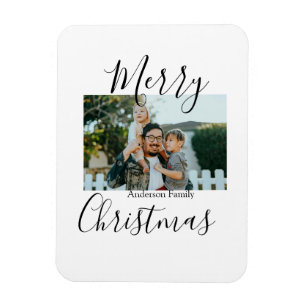Ímã Foto da família Feliz Natal, moderna e elegante ru