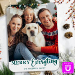 Ímã Foto da família moderna personalizada de feliz tud<br><div class="desc">Apresentamos nossos cartões de natal, perfeitos para espalhar alegria e alegria nesta temporada de festas! Nossa design simples e moderna apresenta a frase "Feliz Tudo Sempre Feliz" em uma letra ousada e festiva. O cartão foi projetado para mostrar uma foto familiar, e fazer uma maneira excelente de compartilhar seus cartões...</div>