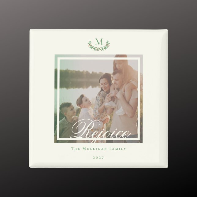 Imã Foto da família Monograma dom Natal Magnet (Criador carregado)