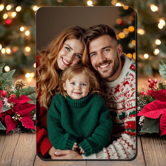 Ímã Foto da família natalícia 4 x 6 Os três de nós (Criador carregado)