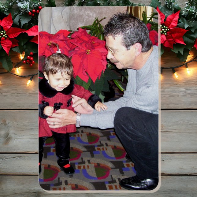 Ímã Foto da família natalina 4 x 6 Netos Primeiros pas (Criador carregado)