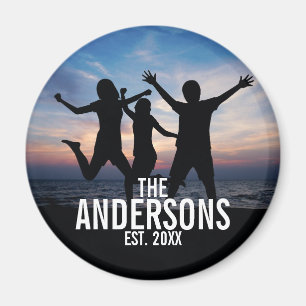 Imã Foto da família personalizada com o nome da famí