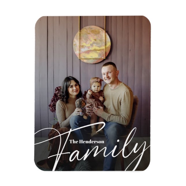 Ímã Foto da família personalizada simples (Vertical)
