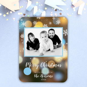 Ímã Foto da Família Personalizável do Livro de Natal