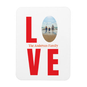 Ímã Foto da família vermelha forma oval moderna simple
