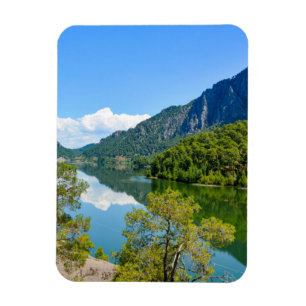 Ímã Foto da Montanha Reflexo do Lago Cênico