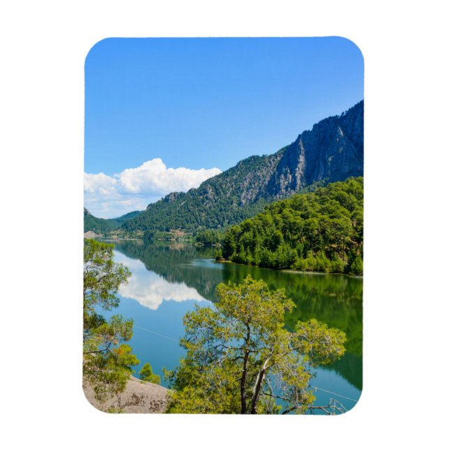 Ímã Foto da Montanha Reflexo do Lago Cênico (Vertical)