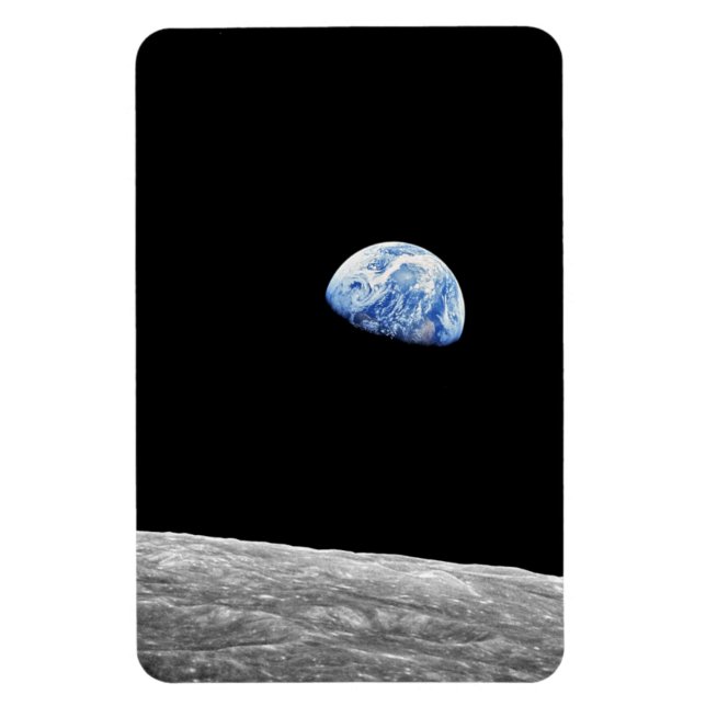 Ímã Foto da NASA Apollo 8 Earthrise Lua em Órbita Luna (Vertical)