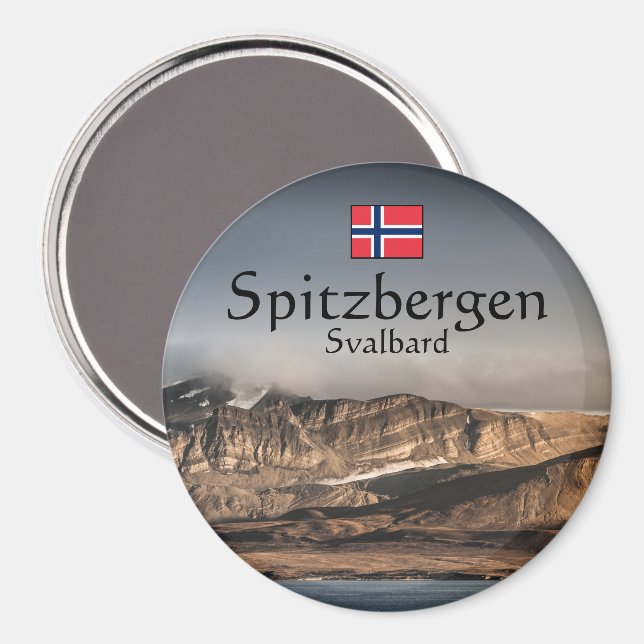 Imã Foto da Paisagem de Svalbard (Front/Back)