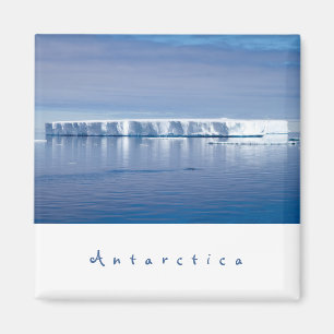 Imã Foto da paisagem do iceberg Antártica com texto b