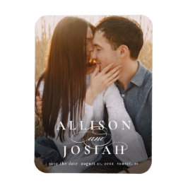 Ímã Foto da Tipografia Clássica Casamento Salve a Data