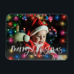 Ímã Foto das Luzes de Natal Feliz<br><div class="desc">Acenda a sua cozinha,  escritório ou superfície magnética com o seu Feliz Natal Foto Magnet.</div>