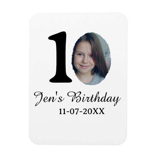 Ímã Foto de 10° aniversário carta negrito crianças nom (Vertical)