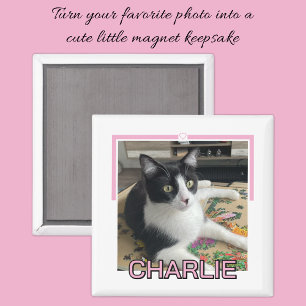 Imã Foto de animal de estimação nome personalizado ros