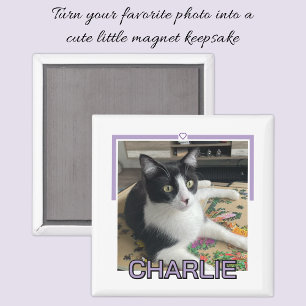 Imã Foto de animal de estimação nome personalizado rox