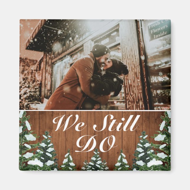 Imã Foto de Aniversário de Floresta e Madeira Nevada A (Frente)