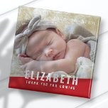 Imã Foto de Aniversário do Moderno Brilho Cor Obrigado<br><div class="desc">Design é composto por uma simples tipografia com fonte sans serif. Adicionar uma foto personalizada.</div>