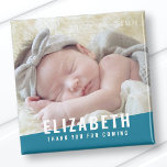 Imã Foto de Aniversário do Moderno Brilho Cor Obrigado<br><div class="desc">Design é composto por uma simples tipografia com fonte sans serif. Adicionar uma foto personalizada.</div>