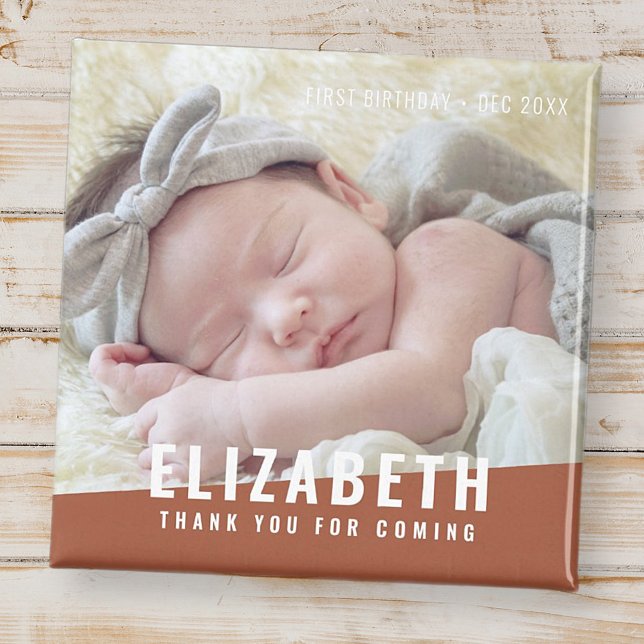 Imã Foto de Aniversário do Moderno Brilho Cor Obrigado (Criador carregado)