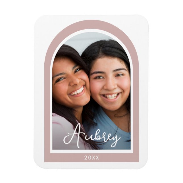 Ímã Foto de Arch de Quadro Moderno com Bonito Script R (Vertical)