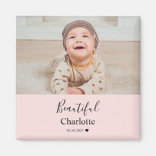 Imã Foto de Bebê com Nome Personalizado Lembrança