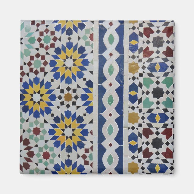 Imã foto de belas azulejos de mosaico marroquino (Frente)