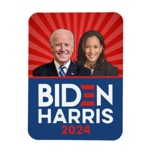 Ímã Foto de Biden Harris - 2024 star - Azul Branco Ver