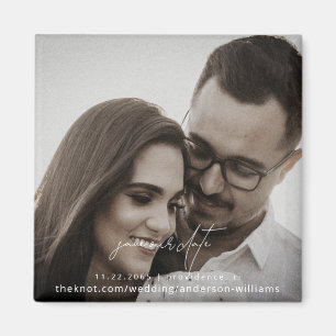 Imã Foto de Casal Contemporânea Salvar nossa Data