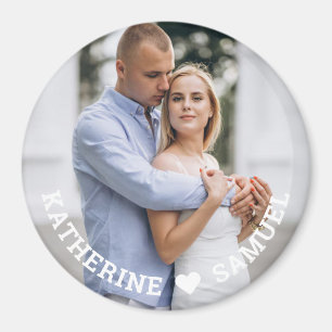 Imã Foto de Casal Romântico Personalizada com Nomes e