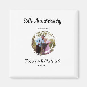 Imã foto de casamento de aniversário de 50 anos círcul