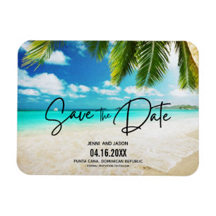 Ímã Foto De Casamento De Destino De Praia Salva A Data