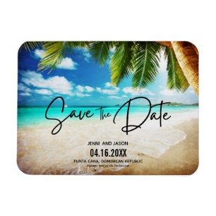 Ímã Foto De Casamento De Destino De Praia Salvar A Dat