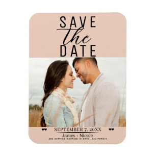Ímã Foto de casamento de Peach Save the Date