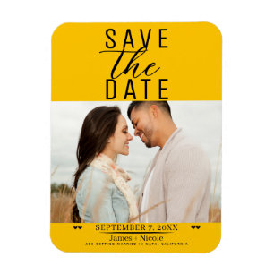 Ímã Foto de casamento Modern Sunflower Save the Date