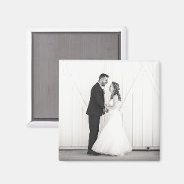 Imã Foto de casamento Newlyweds Sr. e Sra. Black White