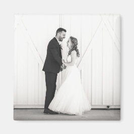 Imã Foto de casamento Newlyweds Sr. e Sra. Black White