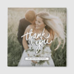 Imã Foto De Casamento Obrigado Favor<br><div class="desc">Obrigado magnatas pelos convidados do casamento - personalizados com sua foto e nomes.</div>