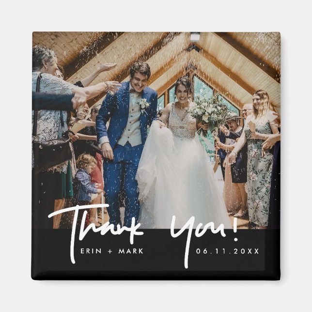 Imã Foto De Casamento Obrigado Favor Magnet (Frente)