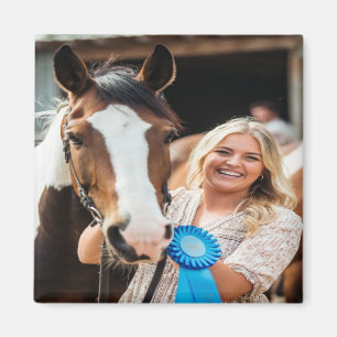 Imã Foto de Cavalo de Exposição de Gado Personalizada