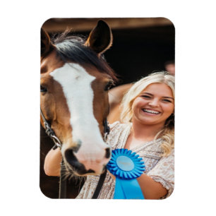 Ímã Foto de cavalo de exposição de gado personalizada