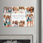 Ímã Foto de Colagem BFF Elegante para Melhores Amigos<br><div class="desc">Magnet de Fotografias Grande Personalizado "Melhor Amigo". Este simples e sincero ímã fotográfico é uma forma doce de celebrar sua amizade. Ele oferece espaço para oito fotos, organizadas em volta da fronteira para mostrar suas memórias favoritas juntas, enquanto mantém o foco no texto significativo no centro. No meio, "Melhor Amigo"...</div>
