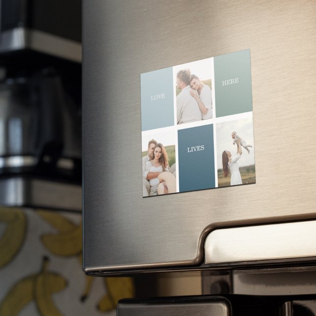 Imã Foto de Colagem da Família Moderna | Love Live Her (Criador carregado)