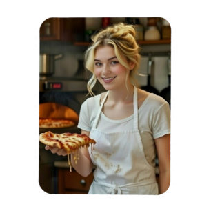 Ímã Foto de Comer Pizza Personalizar Customizar