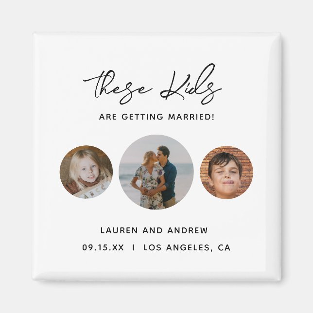 Imã Foto De Crianças Únicas Engraçadas Casamento Salve (Frente)