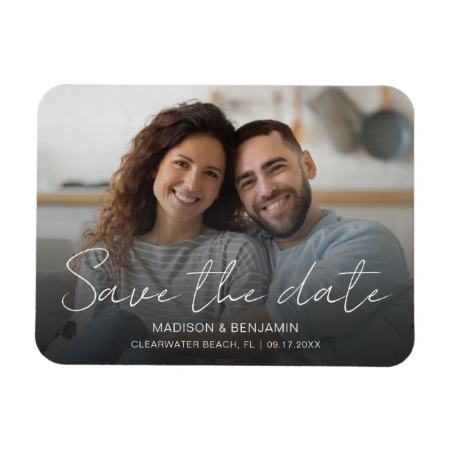 Ímã Foto de Engajamento de Casamento Personalizada par (Horizontal)
