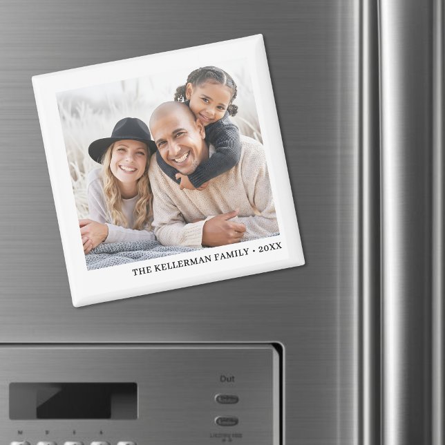 Imã Foto de Família Simples Personalizada (Personalized Simple Family Photo Magnet )