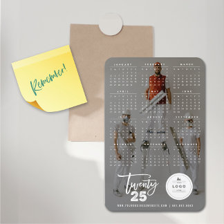 Ímã Foto de Feriado de Calendário do Script de Pincel