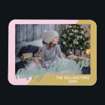 Ímã Foto de Feriados Felizes Geométricos bonito e Mode<br><div class="desc">Adicione alguns com este Bonito e moderno Magnet de fotos de feriados geométricos felizes, personalizado com sua foto favorita.</div>