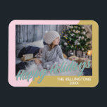 Ímã Foto de Feriados Felizes Geométricos bonito e Mode<br><div class="desc">Adicione alguns com este Bonito e moderno Magnet de fotos de feriados geométricos felizes,  personalizado com sua foto favorita.</div>