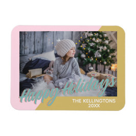 Ímã Foto de Feriados Felizes Geométricos bonito e Mode